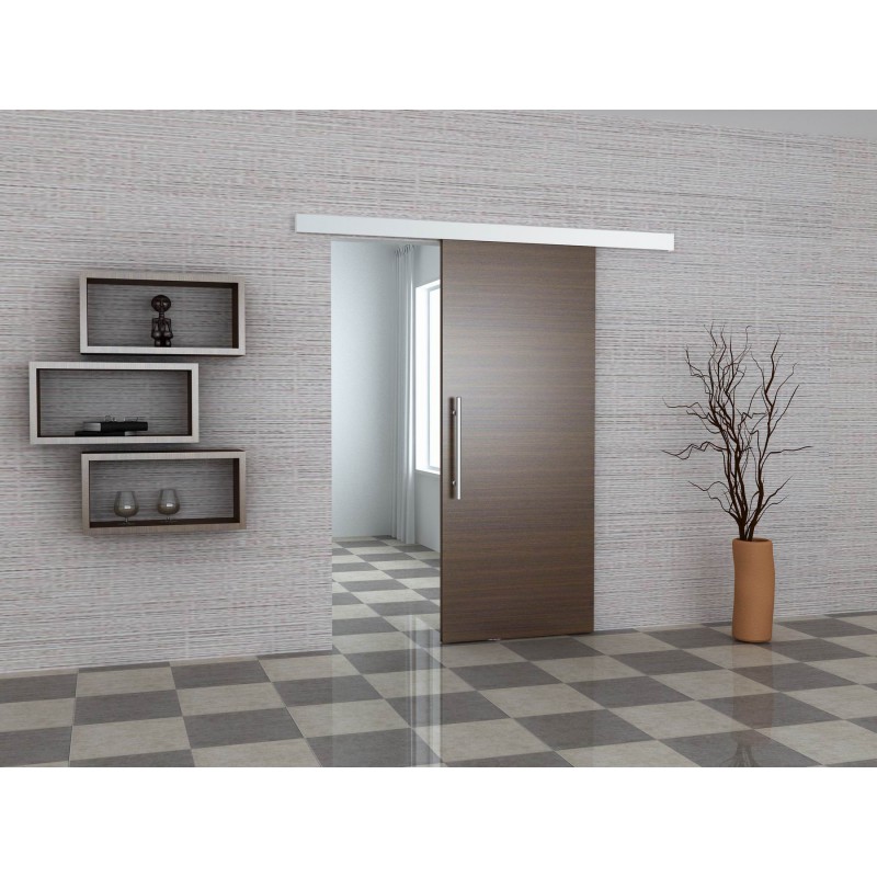 Rail coulissante + cache déco alu argent façon inox ...