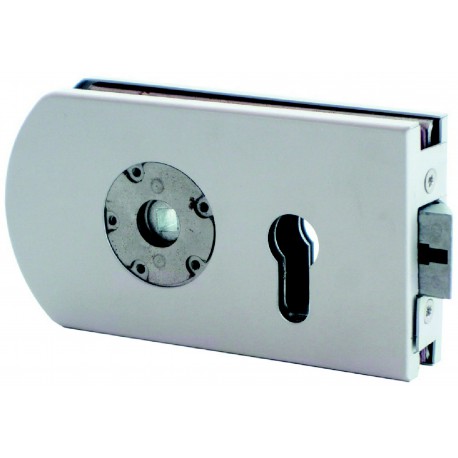 Serrure CLARIT pour porte en verre plate, sans soyage,a trou de cylindre, G